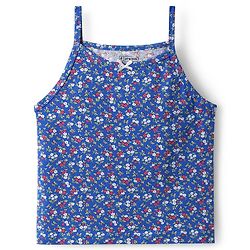 Pine Kids Cotton Knit Sleeveless Slips with Floral Print Pack of 3 (Color May Vary)