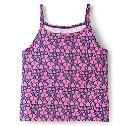 Pine Kids Cotton Knit Sleeveless Slips with Heart Print Pack of 3 (Color May Vary)