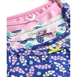 Pine Kids Cotton Elastane Knit Sleeveless Slips With Tropical Theme Print Pack Of 3 (Color May Vary)