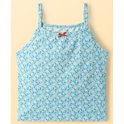Pine Kids Cotton Elastane Knit Sleeveless Slip with Floral Design Pack of 3 - Red Light Blue & Pink