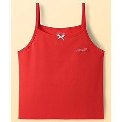 Pine Kids Cotton Elastane Knit Sleeveless Slip with Floral Design Pack of 3 - Red Light Blue & Pink