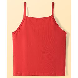 Pine Kids Cotton Elastane Knit Sleeveless Slip with Floral Design Pack of 3 - Red Light Blue & Pink