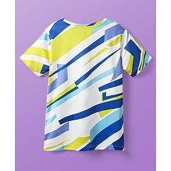 Pine Active Knit Half Sleeves T-Shirt with Text Print - White