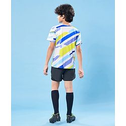 Pine Active Knit Half Sleeves T-Shirt with Text Print - White
