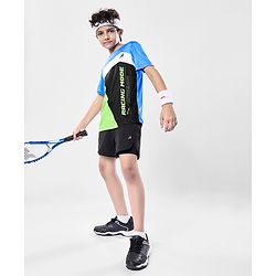 Pine Active Knit Half Sleeves T-Shirt With Text Print - Multicolor