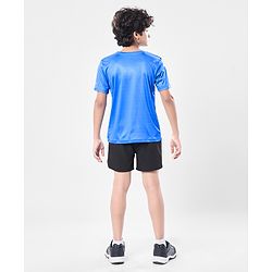 Pine Active Knit Half Sleeves T-Shirt With Text Print - Multicolor