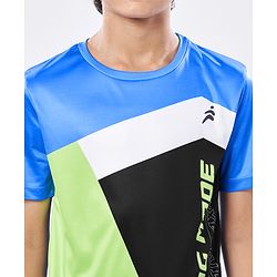 Pine Active Knit Half Sleeves T-Shirt With Text Print - Multicolor