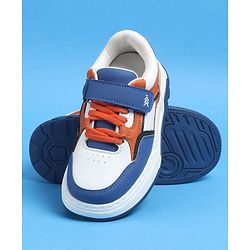Pine Kids Velcro Closure Casual Shoes With Lace Detailing - Blue  & White