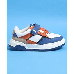 Pine Kids Velcro Closure Casual Shoes With Lace Detailing - Blue  & White