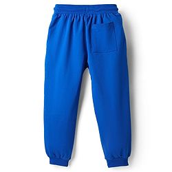 Pine Kids Cotton Knit Half Sleeves Cut & Sew Hooded T-Shirt & Lounge Pant Set with Text Print - Blue & Yellow