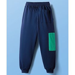 Pine Kids Cotton Knit Half Sleeves Cut & Sew T-Shirt & Lounge Pant Set with Text Print - Navy Blue