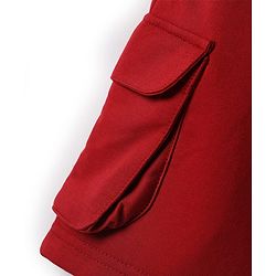 Pine Kids Looper Knit Above Knee Length Solid Shorts With Cargo Pockets - Maroon