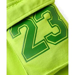 Pine Kids Looper Knit Mid Thigh Shorts With Number Print - Lime Green
