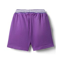 Pine Kids Looper Knit Mid Thigh Shorts With Text Print - Purple