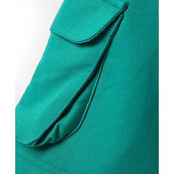 Pine Kids Looper Knit Above Knee Length Solid Colour Shorts - Dark Green