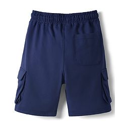 Pine Kids Looper Knit Above Knee Length Solid Colour Shorts Navy Blue