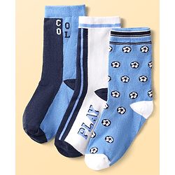 Pine Kids Knit Ankle Length Silvadur Antimicrobial Socks With Football Print(Colour May Vary)