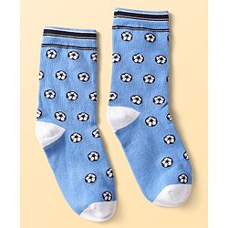 Pine Kids Knit Ankle Length Silvadur Antimicrobial Socks With Football Print(Colour May Vary)