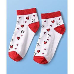 Pine Kids Knit Ankle Length Silvadur Antimicrobial Socks with Heart Print Design Pack of 3 - Color May Vary