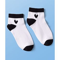 Pine Kids Knit Ankle Length Silvadur Antimicrobial Socks with Heart Print Design Pack of 3 - Color May Vary