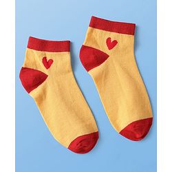 Pine Kids Knit Ankle Length Silvadur Antimicrobial Socks with Heart Print Design Pack of 3 - Color May Vary