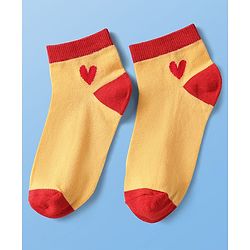 Pine Kids Knit Ankle Length Silvadur Antimicrobial Socks with Heart Print Design Pack of 3 - Color May Vary