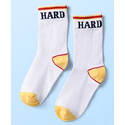 Pine Kids Knit Ankle Length Silvadur Antimicrobial Socks with Stripe & Text Design Pack of 3 - Color May Vary