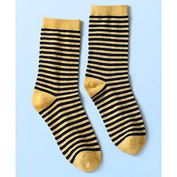 Pine Kids Knit Ankle Length Silvadur Antimicrobial Socks with Stripe & Text Design Pack of 3 - Color May Vary