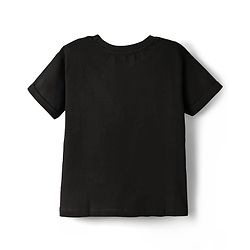 Pine Kids Single Jersey Knit Half Sleeves Top & Shorts Set with New York Text Print - Black & Olive Green