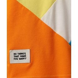Pine Kids Cotton Knit Half Sleeves Cut & Sew Polo T-Shirt with Patch Detailing - Yellow