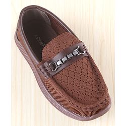 Pine Kids Slip on Loafers With Applique - Brown