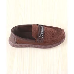 Pine Kids Slip on Loafers With Applique - Brown
