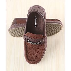 Pine Kids Slip on Loafers With Applique - Brown