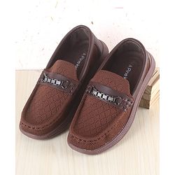 Pine Kids Slip on Loafers With Applique - Brown