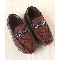 Pine Kids Slip on Loafers With Applique - Brown