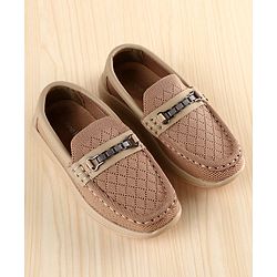 Pine Kids Slip on Loafers With Applique - Beige