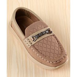 Pine Kids Slip on Loafers With Applique - Beige