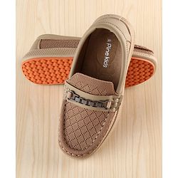Pine Kids Slip on Loafers With Applique - Beige