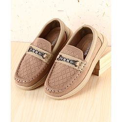 Pine Kids Slip on Loafers With Applique - Beige