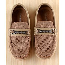 Pine Kids Slip on Loafers With Applique - Beige