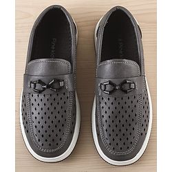 Pine Kids Solid Coloured Formal & Party Wear Shoes - Black