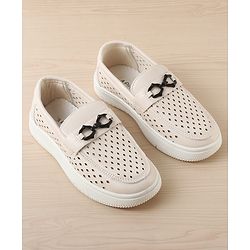 Pine Kids Solid Coloured Formal & Party Wear Shoes - Beige
