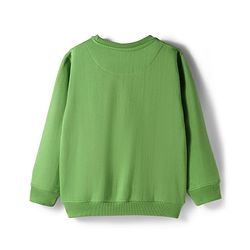 Pine Kids Knit Full Sleeves Pullover Sweatshirt with Tiger Print - Green