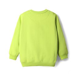Pine Kids Cotton Knit Full Sleeves Sweatshirt With Text Print - Light Green