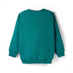 Pine Kids Knit Full Sleeves Sweatshirt With Basketball Print - Mint Green