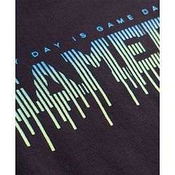 Pine Kids Knit Full Sleeves Sweatshirt With Gamer Print - Black