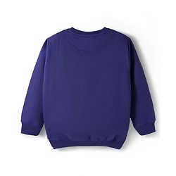 Pine Kids Knit Full Sleeves Sweatshirt With Creative Print - Navy Blue