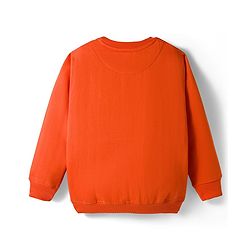 Pine Kids Knit Full Sleeves Sweatshirt With Skateboarding Print - Rust Orange
