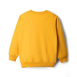 Pine Kids Cotton Knit Full Sleeves Sweatshirt With Text Print - Yellow