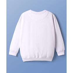Pine Kids Knit Full Sleeves Sweatshirt With Skateboarding Print - White